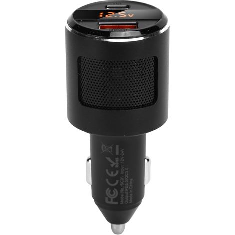 Adaptateur Allume-Cigare Bluetooth 65W Double USB QC3.0 et PD, Affichage Numérique et Émetteur FM pour Voiture (1/5)