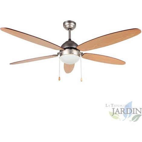 Ventilateur de plafond Orbegozo  Éclairage LED  5 pales  132 cm  Idéal pour le salon  3 vitesses  Ventilation fraîche