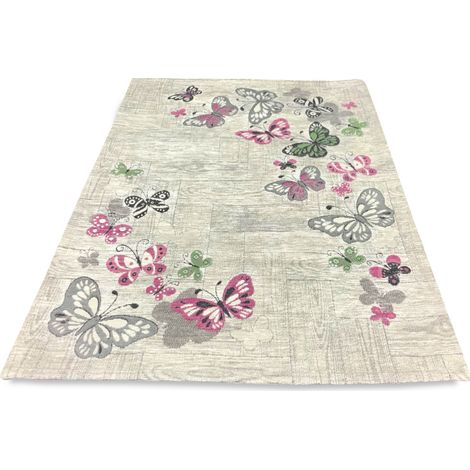 ANTIDÉRAPANT TAPIS PAPILLONS ROSE Cm. 55x80 (1/2)
