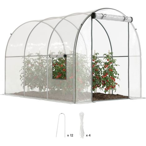 Serre de jardin, avec porte, en acier, pour jardin et terrasse, format pratique, style facile à associer, usage quotidien modulable