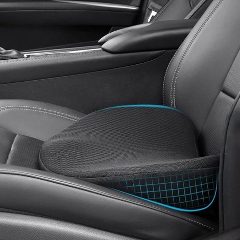 Coussin de siège de voiture pour la conduite - Mousse à mémoire de forme confortable pour siège conducteur de voiture - Soutien du dos et soulagement de la douleur - Accessoires de voyage en voiture p (1/5)