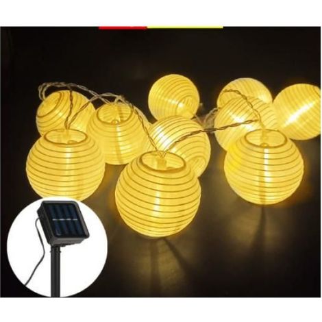 Guirlande Lumineuse extérieur Solaire 20 Lanterne LED Blanc Chaud Lumière Décorative Extérieur pour Jardin Terrasse Mariage (1/5)