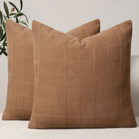 Taies d'oreiller marron foncé, 4545cm, deux pièces, décoratives pour canapés, chambres et coussins.
