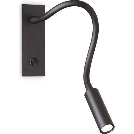 Applique Moderna Io Metallo Nero Led 3W 3000K Luce Calda