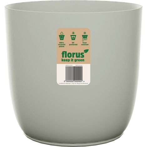 Florus Flow Flowerpot 22 Grey Vaso Rotondo
