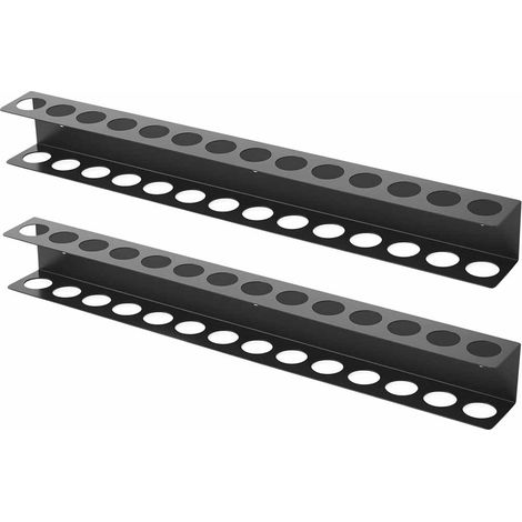 Support Tournevis Mural - Acier Carbone - 14 Compartiments - 40 cm - Pour Garage Atelier - 2 Pièces