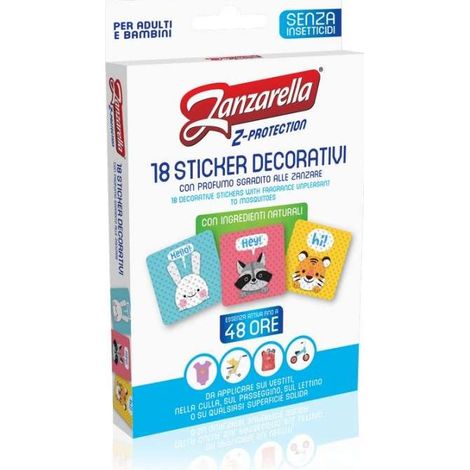 Adesivi antizanzara Zanzarella Stickers Baby 18 Pz
