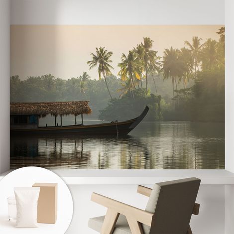 Carta Da Parati Non Tessuto - Con Colla Inclusa per Camera da Letto - Facile da Applica - Motivo decorativo Paradiso tropicale 104x70 cm (1/5)
