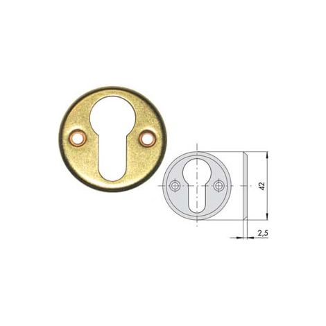 BOCCHETTE IN OTTONE SAGOMATE 06010 00- - mm.42, spessore mm.2,5 (06010000) - 5 pezzi CISA