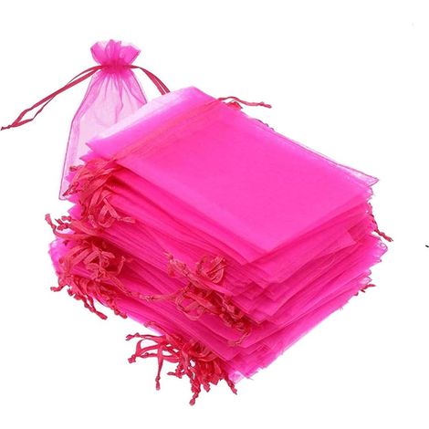 100er-Pack Organzabeutel, 10 x 15 cm (4 x 6 Zoll), transparent, mit Kordelzug
