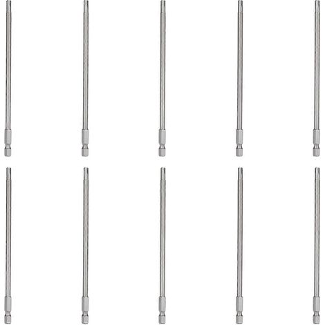 10-teiliges Set elektrischer Schraubendreherbits, 4 mm Sechskant, stark magnetisch, gehärtet, S1/4 150 mm