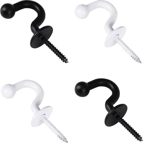 YMYNY 4er-Pack Gardinenhaken, U-förmige Gardinen-Raffhalterhaken, dekorative Wandhaken für Gardinen-Raffhalter, Gardinen (1/4)