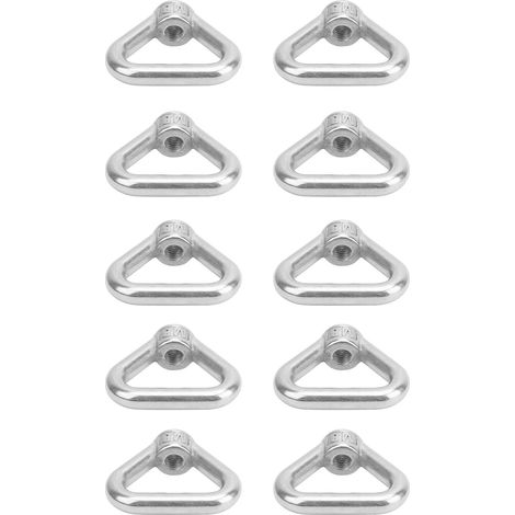 10 écrous à œillet triangulaires M8 en acier inoxydable 304, couleur argent. (1/5)