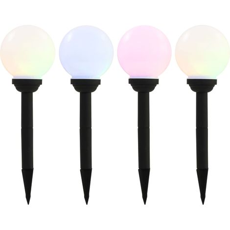 Solar-Außenleuchten 4 Stk. LED Kugelförmig 15 cm RGB