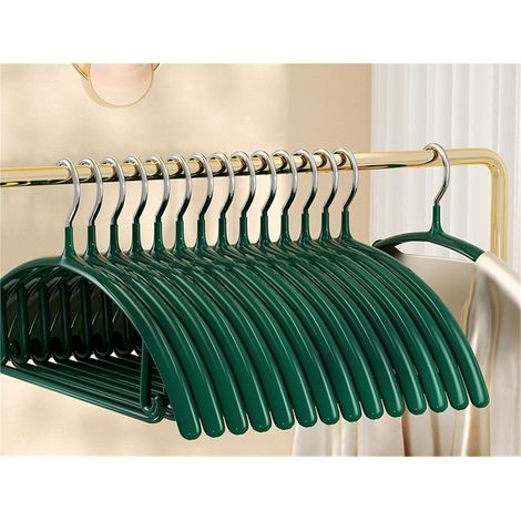 (10 pièces) Cintre à vêtements en plastique trempé pour la maison, large épaule, antidérapant, séchoir à vêtements en plastique léger et luxueux (1/5)