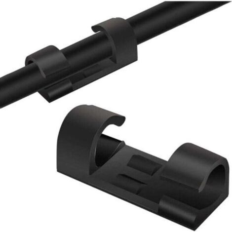 Clips de gestion des câbles de 20 pièces (noirs), attaches autocollantes pour gérer les câbles et les cordons dans votre maison ou votre bureau (1/4)