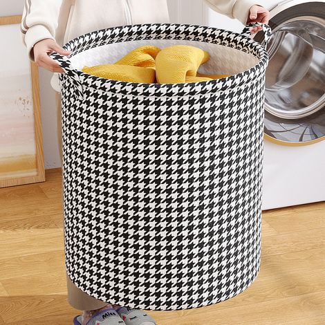 Panier de rangement pliable motif pied-de-poule grande capacité pour jouets vêtements salle de bain chambre voyage lessive 1pc (1/5)