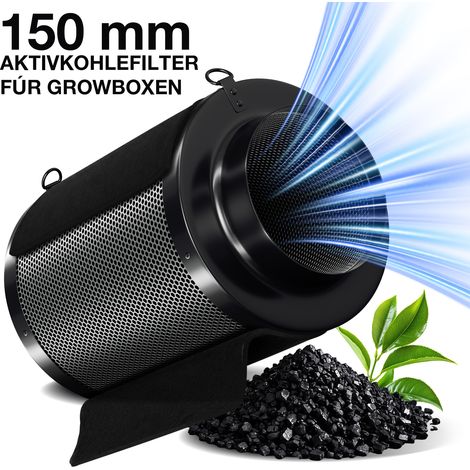 Jiubiaz Filtre à charbon actif 150350mm, filtre carbone anti odeur pour box de culture extracteur gaine avec préfiltre (1/5)