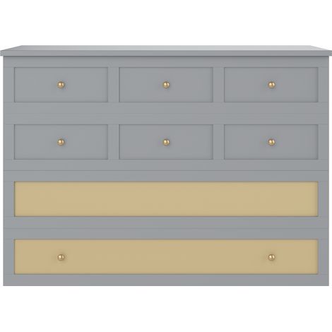 Cama armario abatible 140 x 200 cm gris con cajón, estante, USB y enchufe, sin colchón, HOMVRA (1/5)