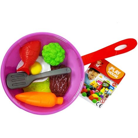 Poêle à frire avec produits
