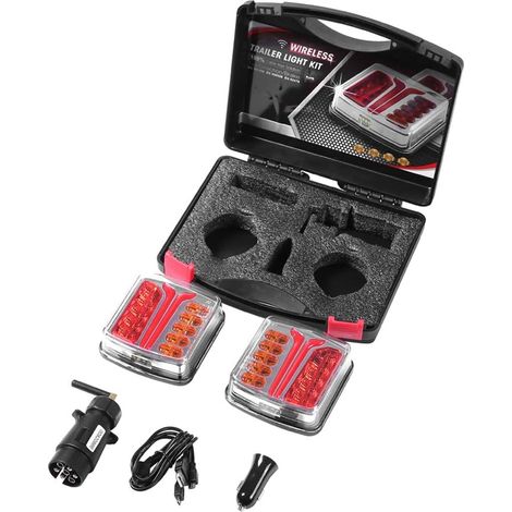 Magnetische kabellose LED-Anhänger-Rücklichter, 12 V wasserdichte kabellose Anhänger-Rückleuchte, mit Nummernschildbeleuchtung, mit Magnet, für Anhänger/LKW/Traktor