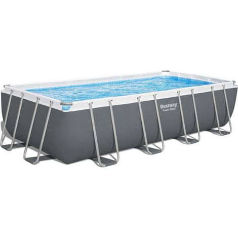 Bestway Piscine hors sol tubulaire rectangulaire Bestway Power Steel 549 x 274 x 122 cm gris (1/5)