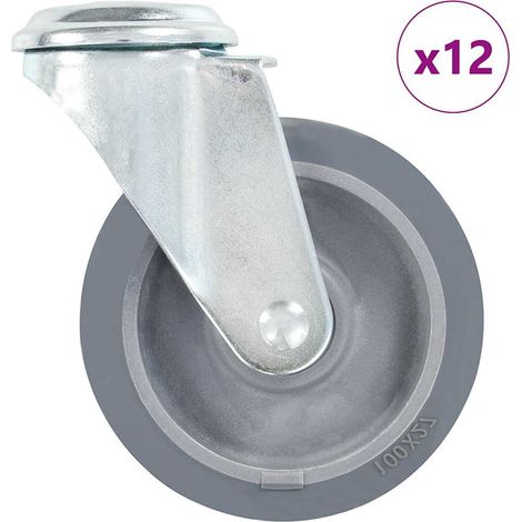vidaXL Ruedas giratorias con agujero pasador 12 unidades 100 mm (1/5)