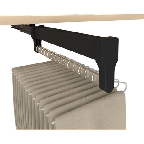 592mm Rail Suspension Coulissant Cintres, Cintres Pantalons Support Extensible Pantalons Gain Place en Acier Laminé Froid pour Cintres et Tringles (1/5)