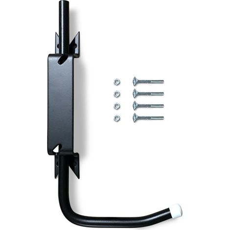 Bloque volet noir droit standard pour volet bois – Acier massif ∅ 14 mm – Pose facile sans scellement – Fixation directe sur le volet