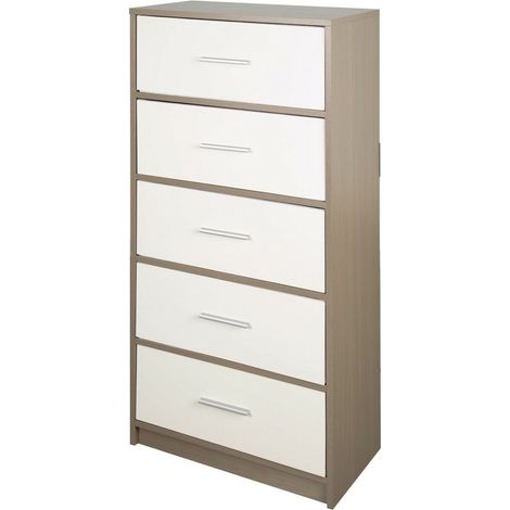 Cassettiera Max Home Bianco Grigio Moderno 58 x 112 x 30 cm (1/5)