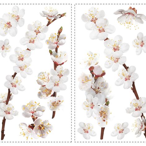 Stickers - Fleurs Rosées - Hauteur 45,7 cm (1/3)