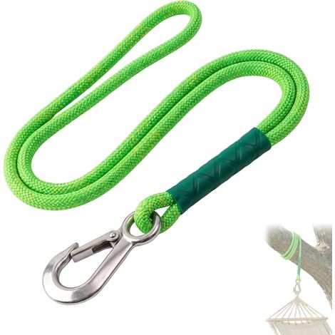 Cuerda para columpio de exterior con gancho, capacidad de carga máxima 450 kg, color verde, 1 unidad (0,6 metros) (1/5)