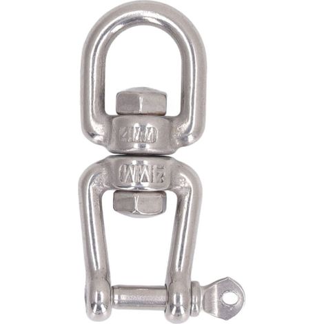 Manille à double mâchoire professionnelle robuste en acier inoxydable 304, dispositif de manille à enroulement pour corde d'escalade et balançoire 4 mm/0,16 po