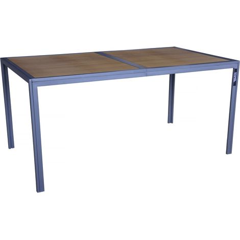 Gartentisch aus Metall in Holzoptik "Tossa" - 160 x 90 x 75 cm - Braun