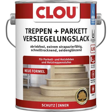 Aqua Clou Treppen- & Parkettlack 2,5 L seidenglänzend Holzschutzlasur