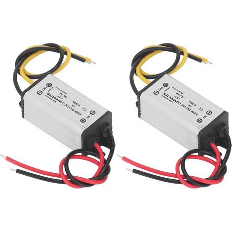 Régulateur de tension abaisseur DC 8-50V vers 5V 3A 15W - Lot de 2 convertisseurs pour voiture, bateau, train, aviation (1/5)