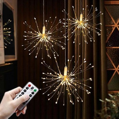 Guirlande lumineuse LED effet feu d'artifice, alimentée par USB, pour jardin, rue ou extérieur, décoration de Noël et du Nouvel An (1/5)