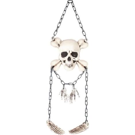 Halloween Suspension Squelette Décoration Spooky Faux Skull Bones Scary Blanc (1/4)