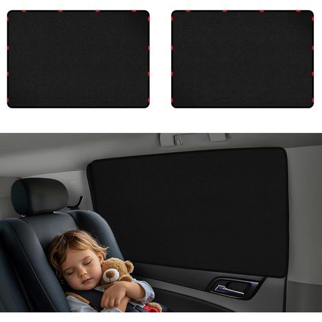 Pare Soleil Voiture Magnétique, Pare Soleil Voiture Bébé Anti-UV, Protège les Enfants et les Animaux de Compagnie Sur la Banquette Arrière,Protection des Données, 2 Paquets, 3 Tailles,8050cm (1/5)