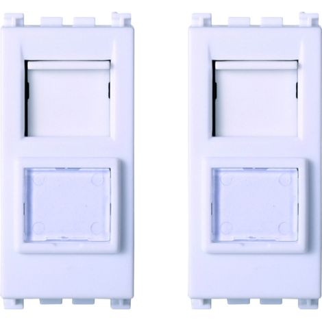 gloca Set 2 Connettori RJ45 CAT6 Compatibili Arké (Bianco) (1/4)