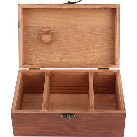 Multifunktionale Vintage-Nähkiste aus Holz, Aufbewahrung für Nadeln und Garn, Näh- und Strickzubehör, leere Schnittmusterbox (1/5)