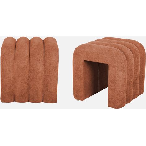 Set di 2 pouf contemporanei, tessuto