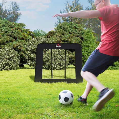 Rebondeur football 128x118 cm avec crochets - 5 positions réglables - noir - outil d’entraînement football - Idéal