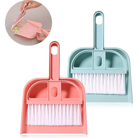 Mini kit de nettoyage : pelle et balai en plastique pour le bureau et la voiture (1/4)