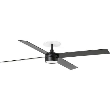RUDDER RECESSED 4 L Ventilador negro/nogal 20W SWT