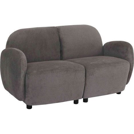 Canapé 2 places HWC-P33, canapé 2 places, tissu/textile chenille (330 g/m2) Oeko-Tex- gris clair