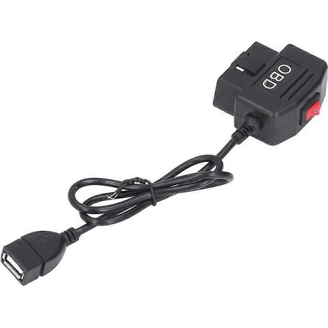 Cable adaptador OBD a USB para cámara de salpicadero, espejo retrovisor, CarPlay, monitor y DVR (1/5)