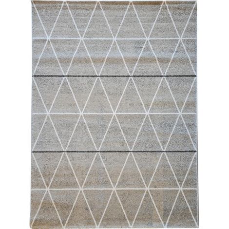 Tapis salon et chambre 60x110 gris et noir rectangle tissé motif scandinave LEYSAN (1/5)