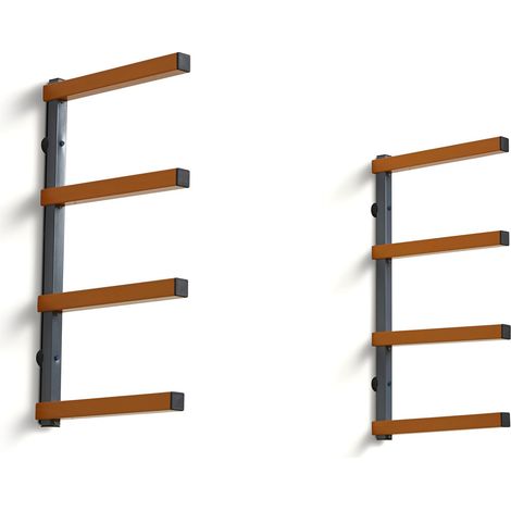 Rangement Mural Bois 4 Niveaux – Étagère Murale Garage pour Planches, Tuyaux, Échelles, Outils – Capacité 200 kg (1/5)