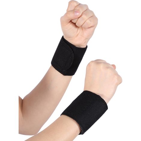 1 Paire de Bracelets Magnétiques à la Tourmaline pour Poignet, Thérapie par Chaleur Automatique et Massage (1/5)